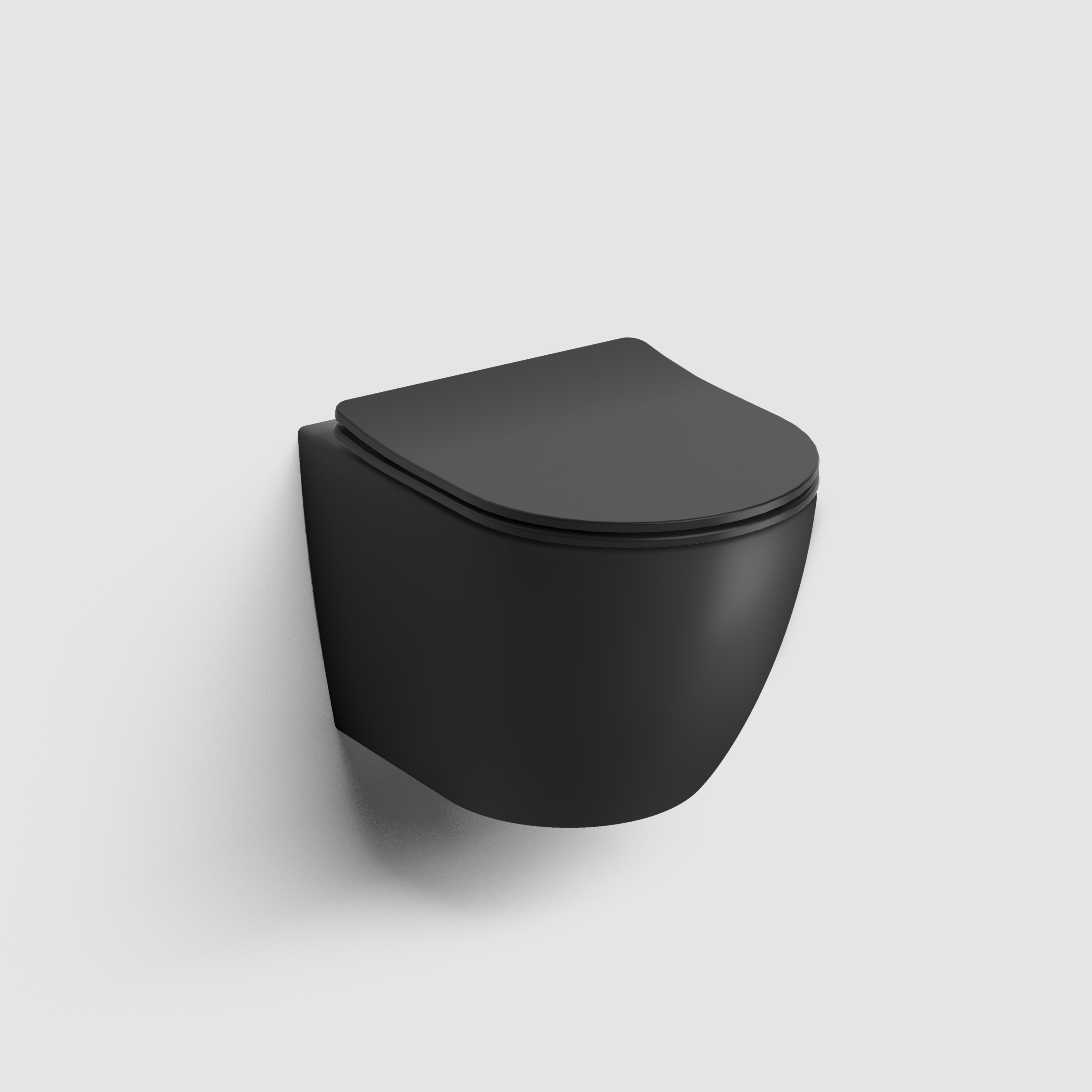 Clou InBe 3 wandtoilet met zitting 49 cm mat zwart ker.